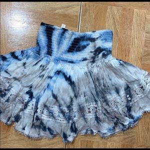 blue life tie dye skirt